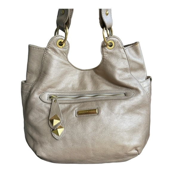 Isabella Fiore Star Stud Angie Bag Beige Bronze Leather Bag Gold with Gold Studs - Picture 3 of 11